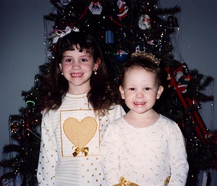 1992 Williams Family Grapevine, TX, Gretchen and Stephanie.jpg - 1992 - Williams Family Christmas card picture - Grapevine, TX